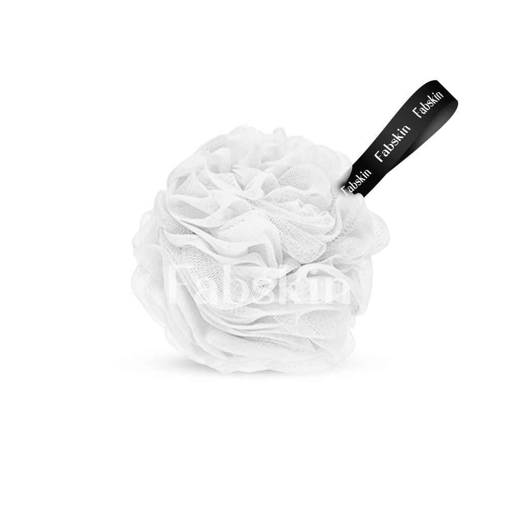 Fabskin Luxury Bathing Round Loofah Bath Sponge - White