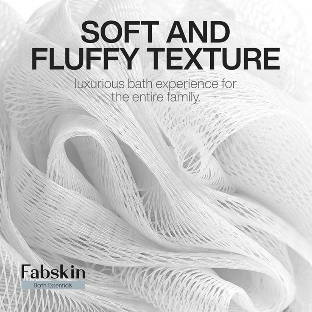 Fabskin Luxury Bathing Round Loofah Bath Sponge - White