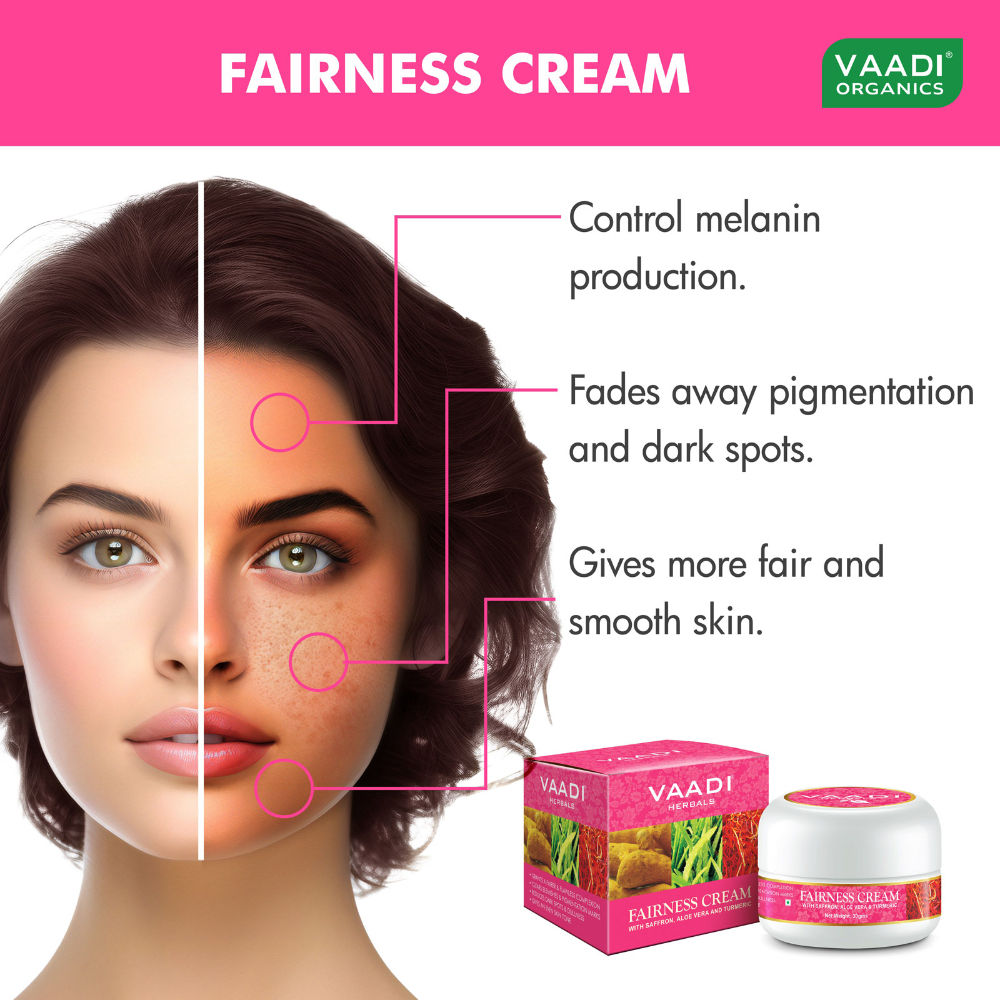 Vaadi Herbals Fairness Cream - Saffron, Aloe Vera & Turmeric Extracts