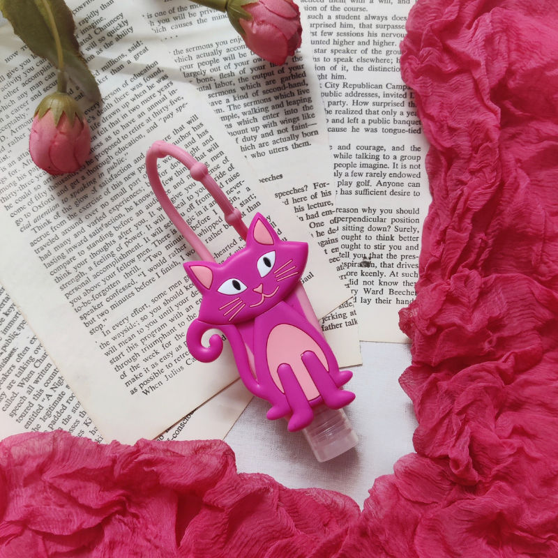 Bloomsberry Pink Cat Holder With Sanitizer