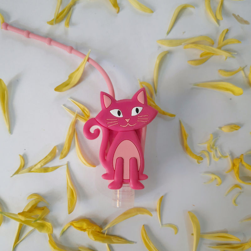 Bloomsberry Pink Cat Holder With Sanitizer
