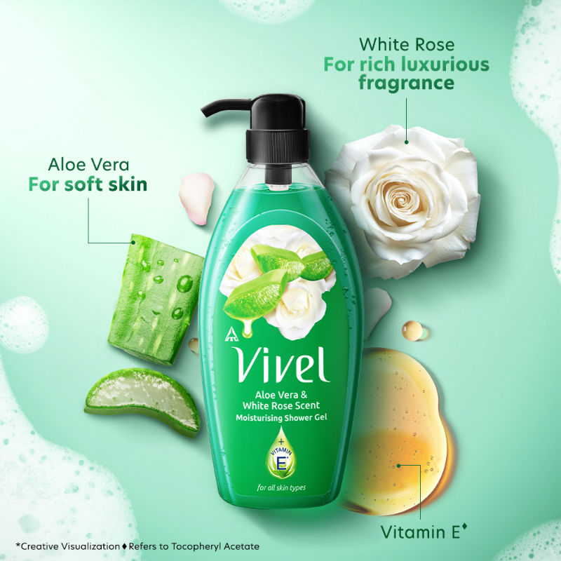 Vivel Aloe Vera & White Rose Scent Moisturizing Shower Gel