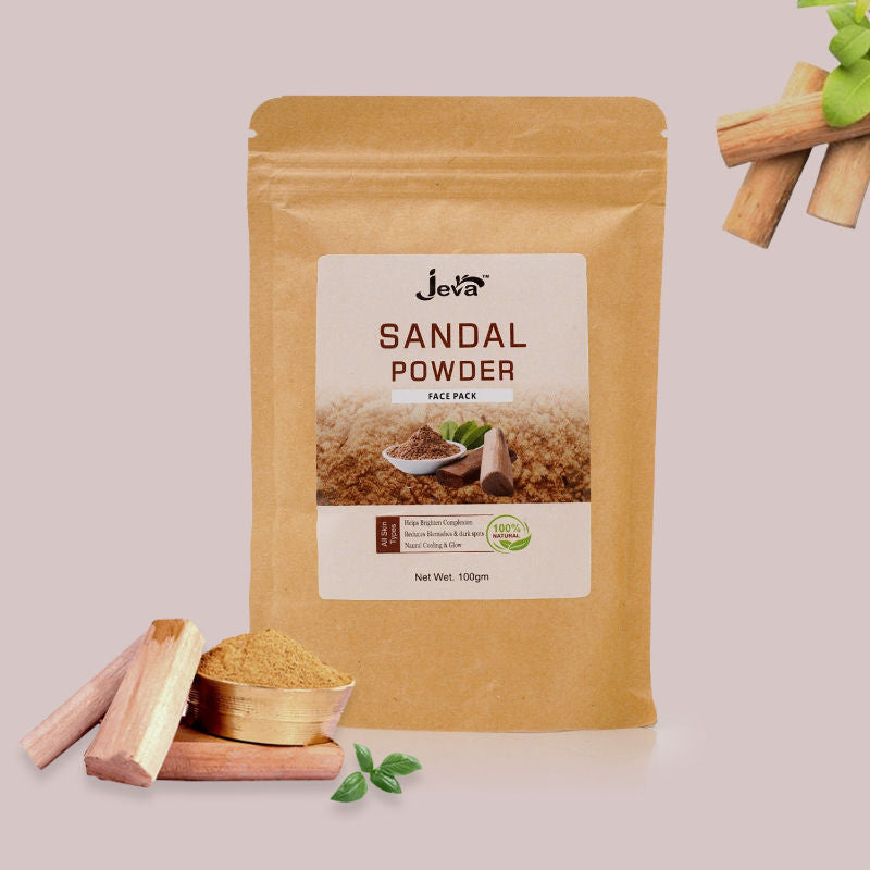 Jeva Sandalwood Powder Face Pack - Skin Brightening & Glow Enhancement