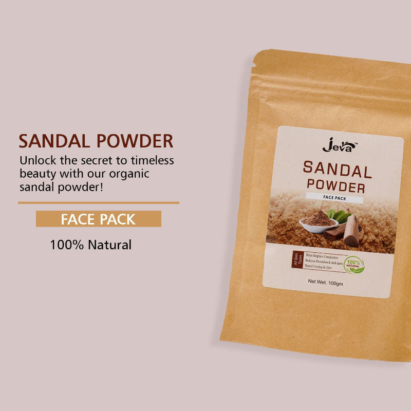 Jeva Sandalwood Powder Face Pack - Skin Brightening & Glow Enhancement