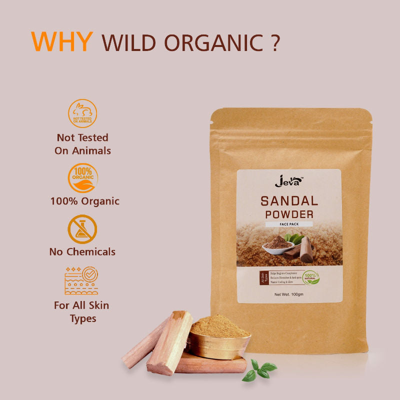 Jeva Sandalwood Powder Face Pack - Skin Brightening & Glow Enhancement