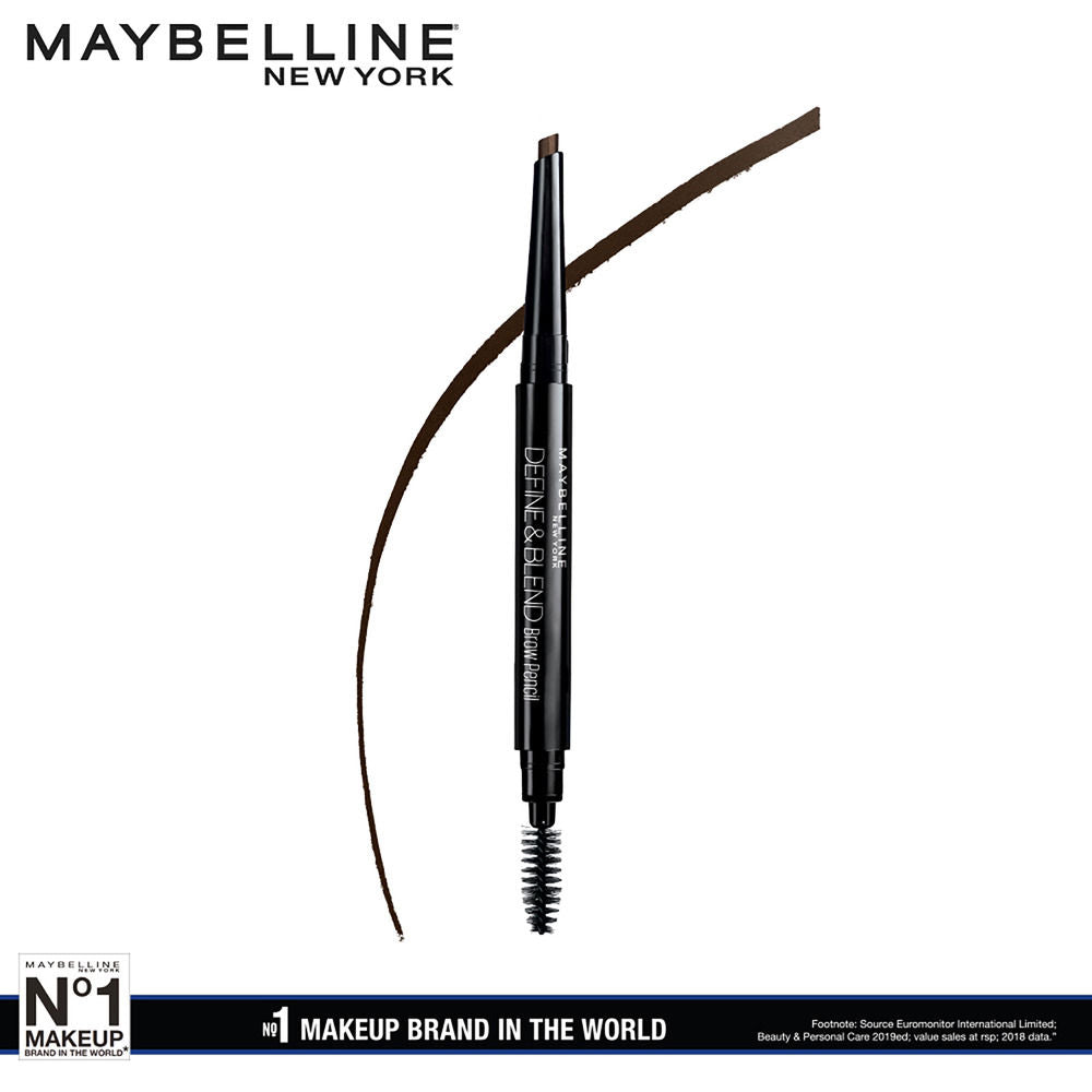 Maybelline New York Define & Blend Brow Pencil for Perfect Brows, Eyebrow Pencil - Grey Brown