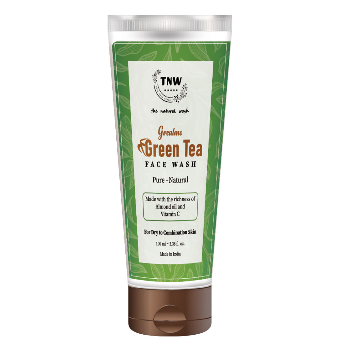 TNW The Natural Wash Green Tea Face Wash with Almond Oil for Soft Skin & Open Pores - For Dry Skin