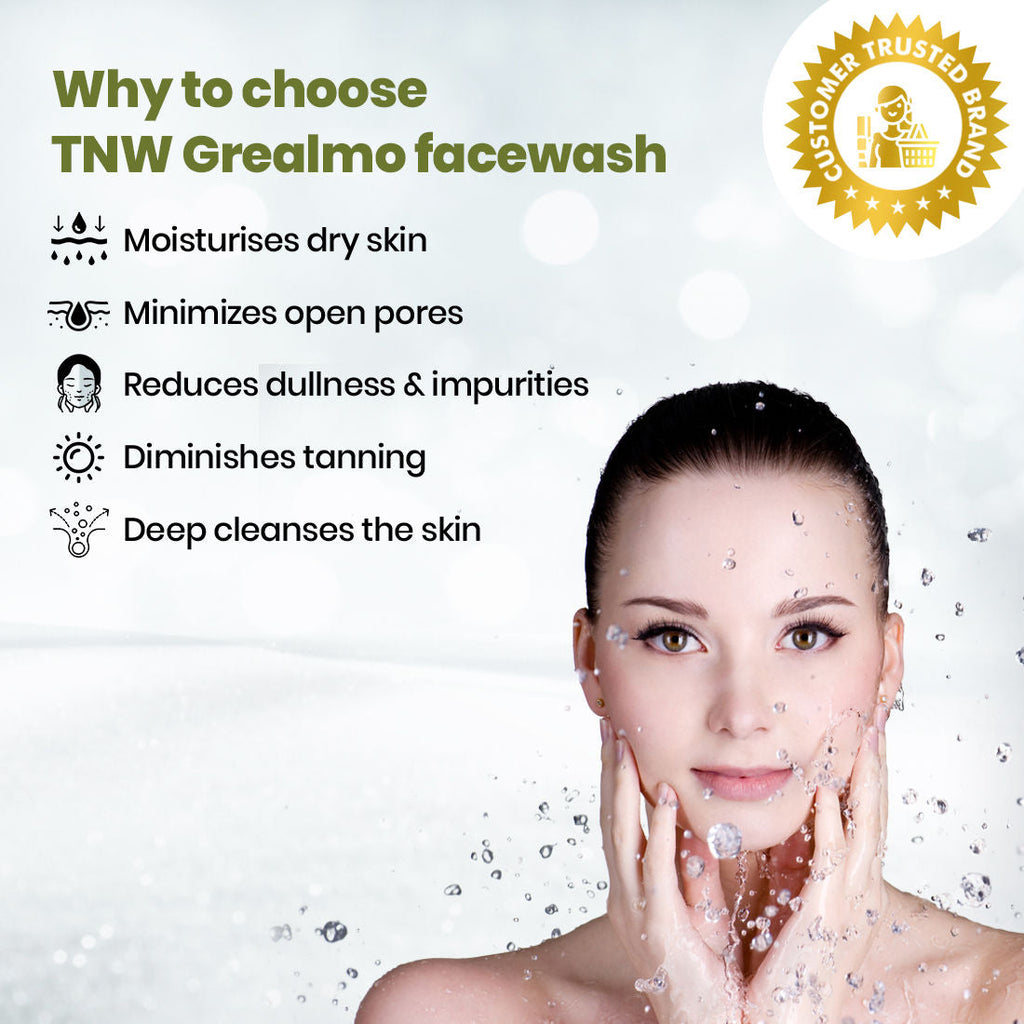 TNW The Natural Wash Green Tea Face Wash with Almond Oil for Soft Skin & Open Pores - For Dry Skin