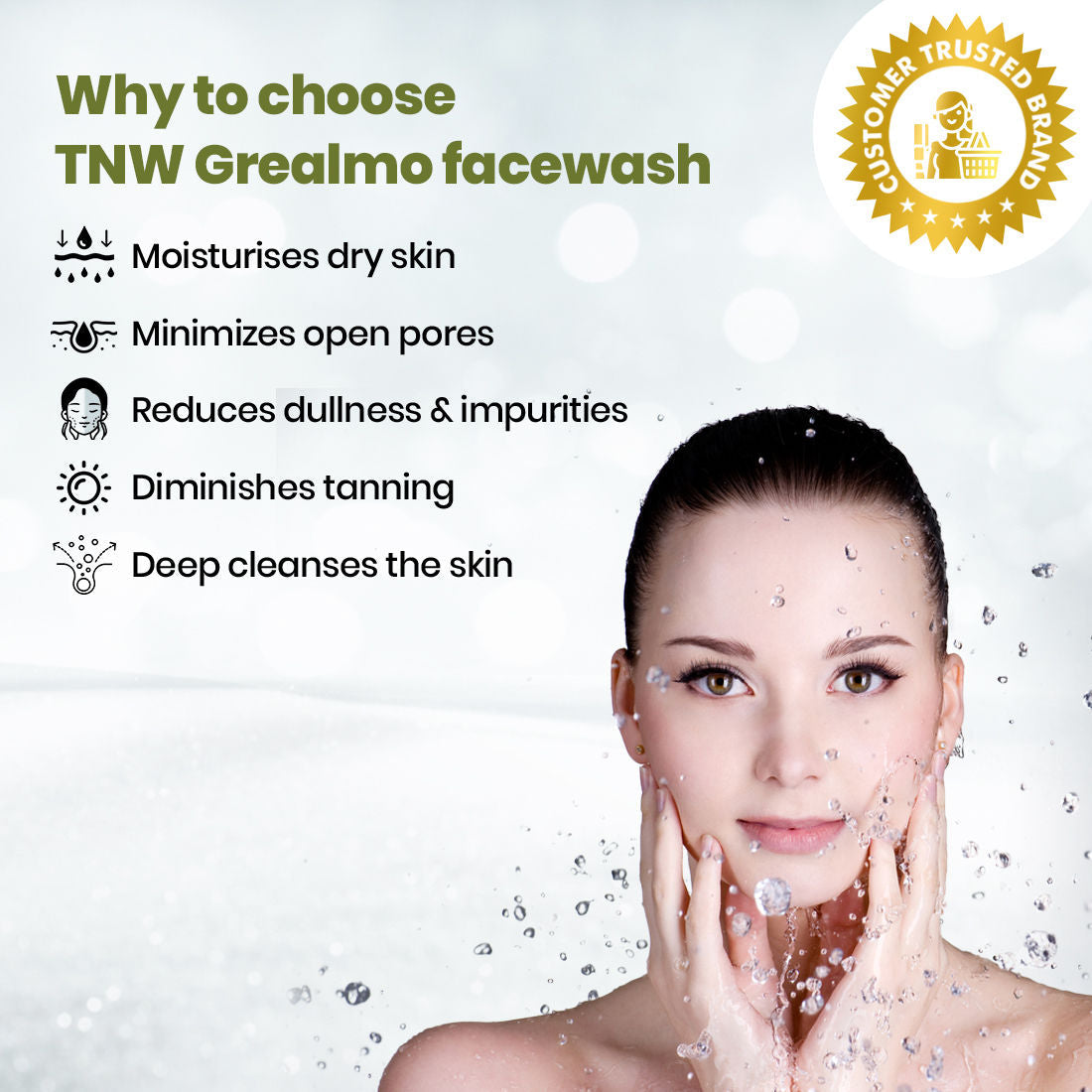 TNW The Natural Wash Green Tea Face Wash with Almond Oil for Soft Skin & Open Pores - For Dry Skin
