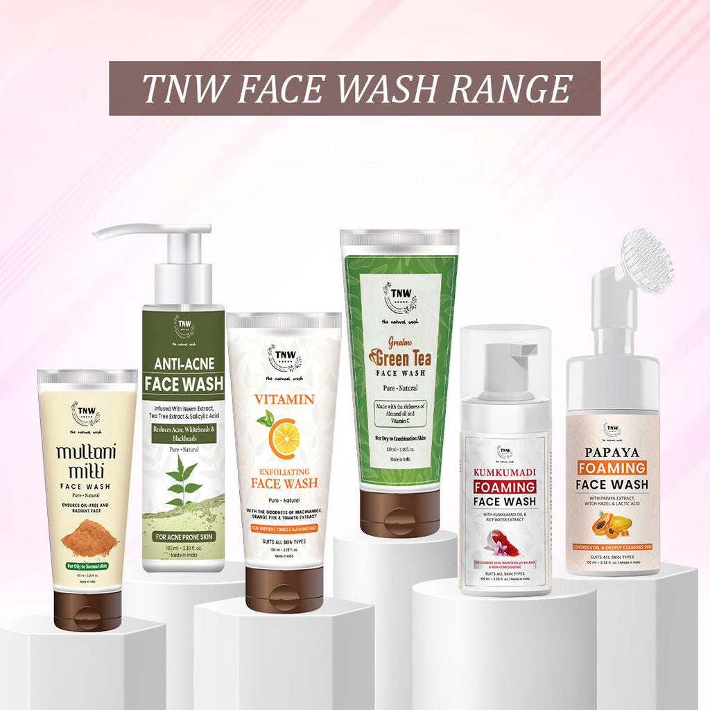TNW The Natural Wash Green Tea Face Wash with Almond Oil for Soft Skin & Open Pores - For Dry Skin