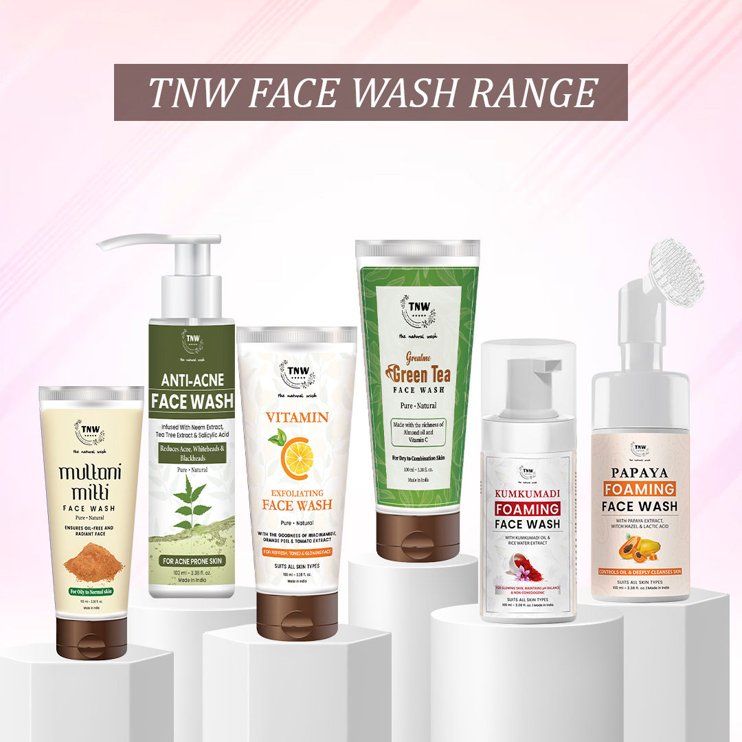TNW The Natural Wash Green Tea Face Wash with Almond Oil for Soft Skin & Open Pores - For Dry Skin