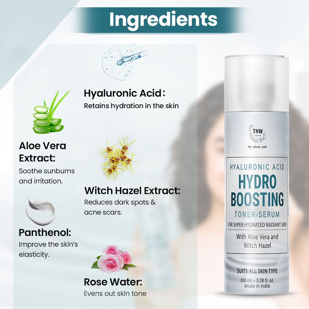 TNW The Natural Wash Hyaluronic Acid Hydro Boosting Face Toner-Serum for Super Hydrated Radiant Skin