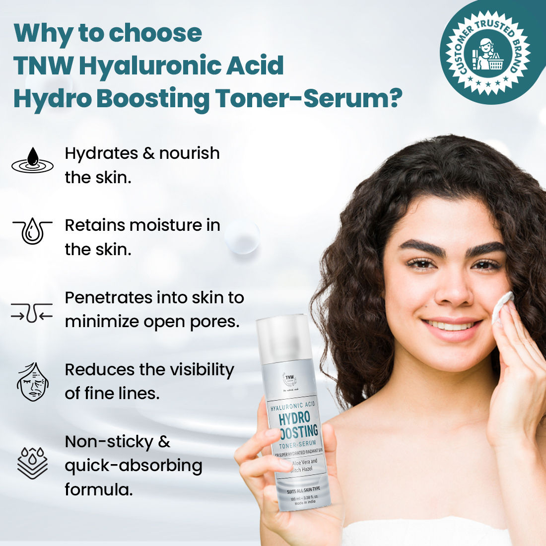 TNW The Natural Wash Hyaluronic Acid Hydro Boosting Face Toner-Serum for Super Hydrated Radiant Skin
