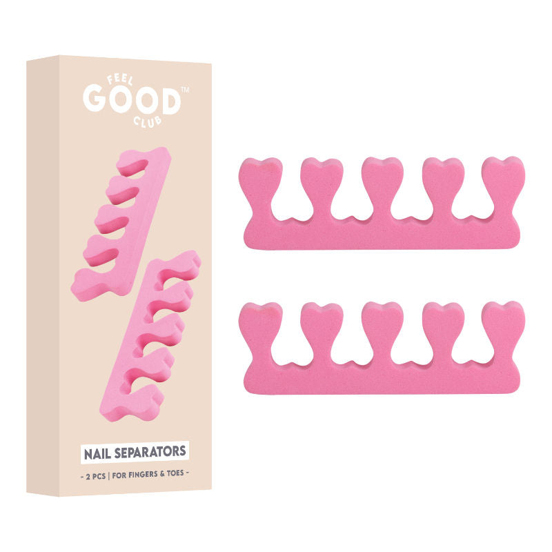 Feel Good Club Finger & Toe Nail Separators - 2 Pcs For Manicure Pedicure Nail Polish And Nail Art