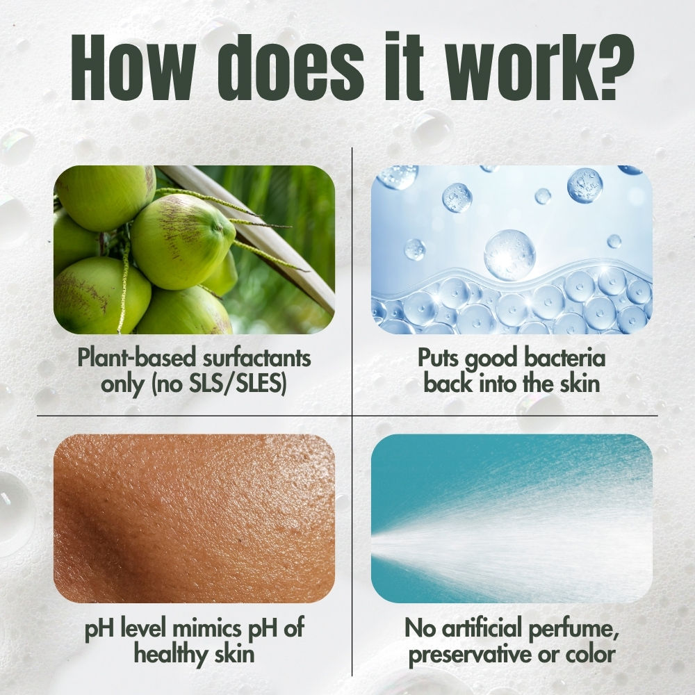 Hibiscus Monkey Probiotics Body Wash, 100% Plant Derived, Sensitive Skin Friendly, pH Balanced