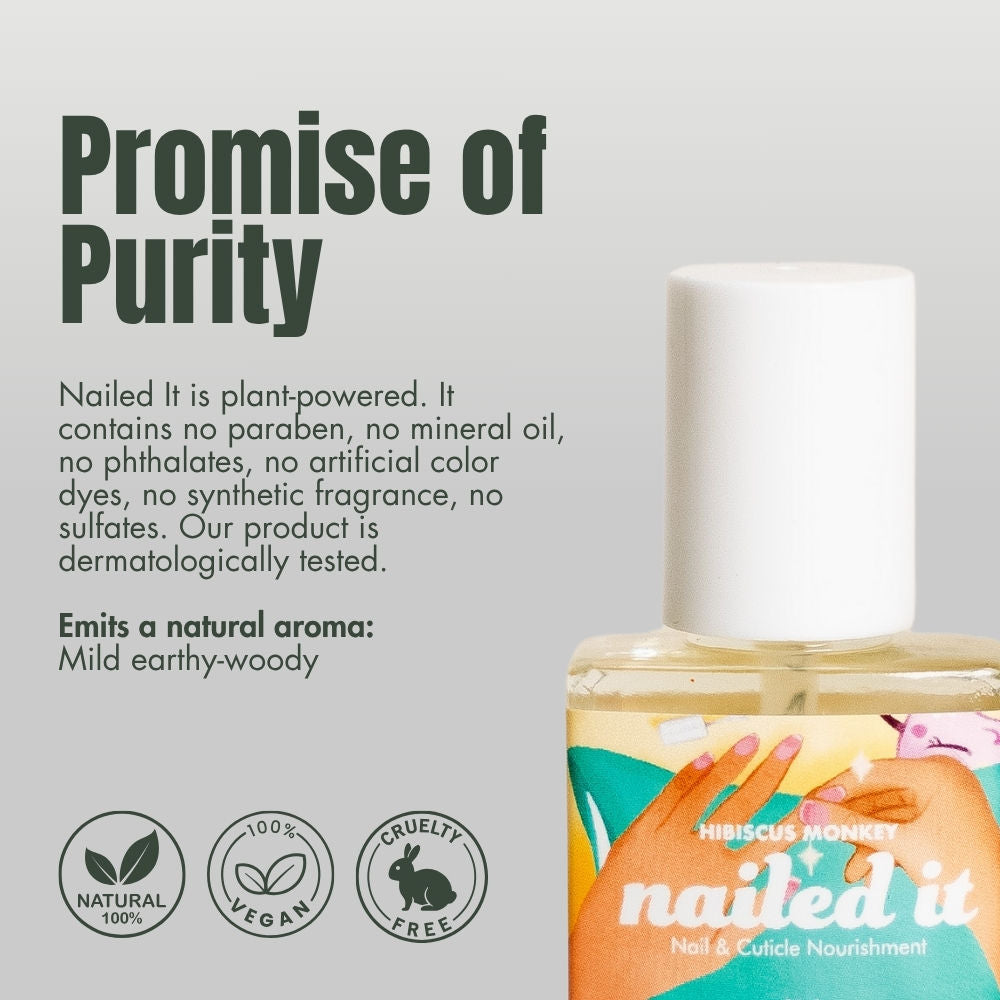 Hibiscus Monkey Nailed It Nail & Cuticle Treatment For Damaged, Brittle & Thin Nails