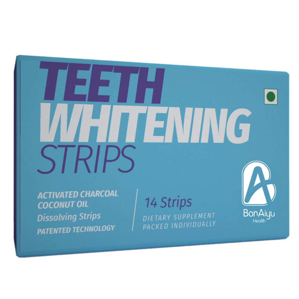 Bonayu Teeth Whitening Strips With Activated Charcoal & Coconut Oil, All Natural