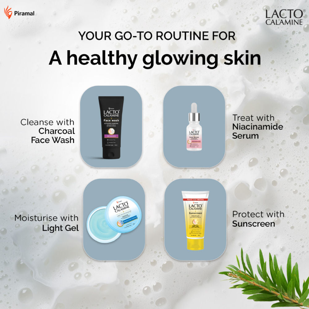 Lacto Calamine Activated Charcoal Face Wash with Aloe & Tea Tree Extract for Skin Detox