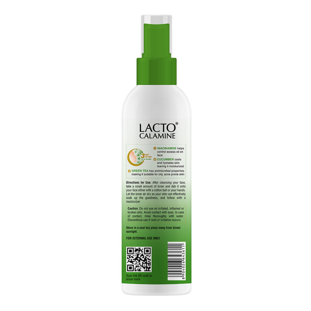 Lacto Calamine Cucumber Face Toner with Green Tea, 2% Niacinamide for Cool & Hydrated Skin