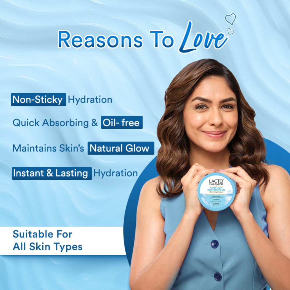 Lacto Calamine Super Light Gel Oil-Free Moisturizer-Hyaluronic Acid+Niacinamide-Non-Sticky Hydration