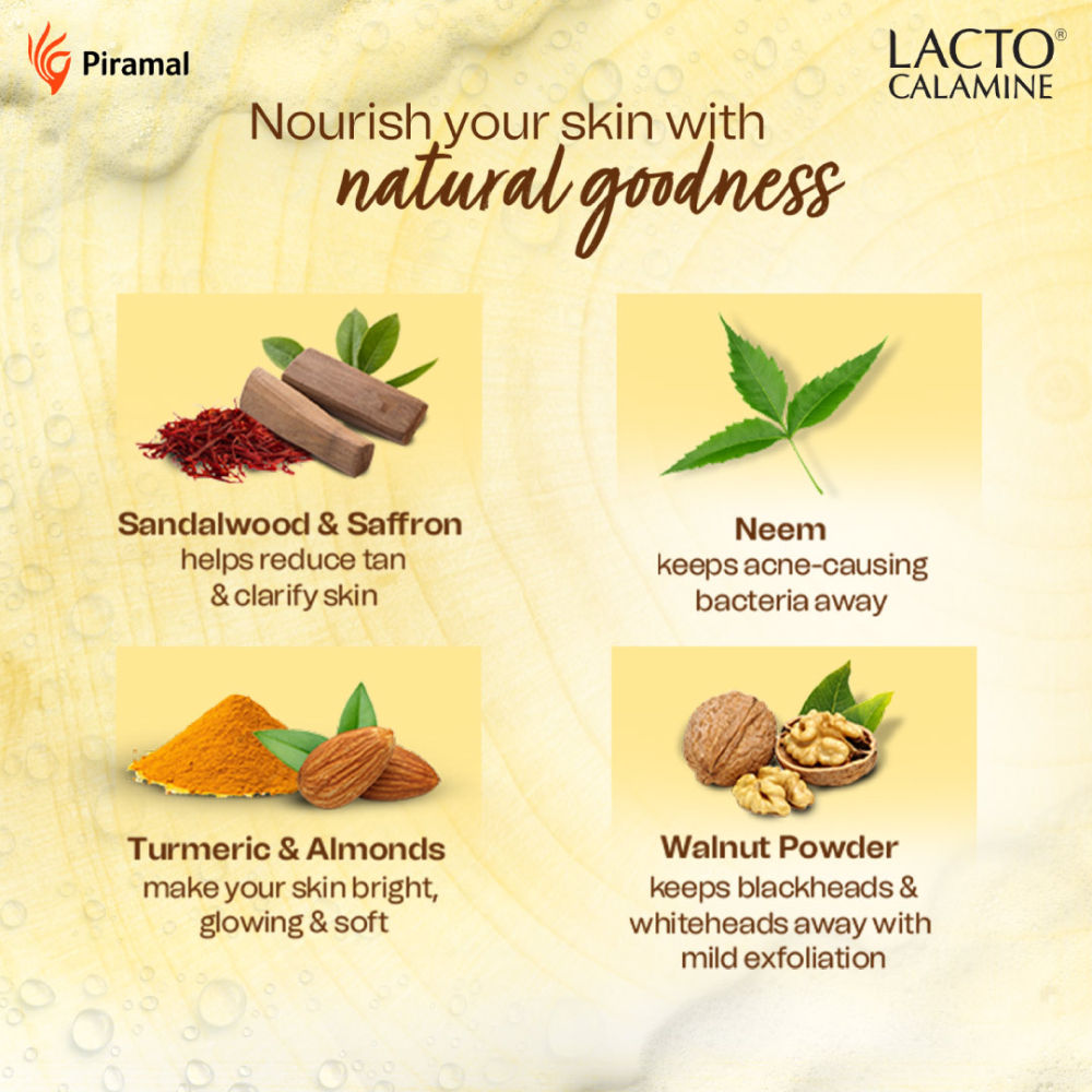 Lacto Calamine Ubtan Face Wash For Detan & Glowing Skin With Sandalwood, Saffron & Turmeric