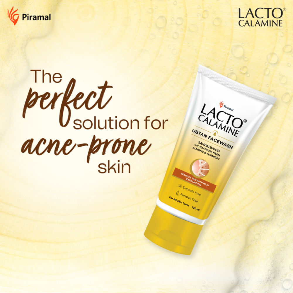 Lacto Calamine Ubtan Face Wash For Detan & Glowing Skin With Sandalwood, Saffron & Turmeric