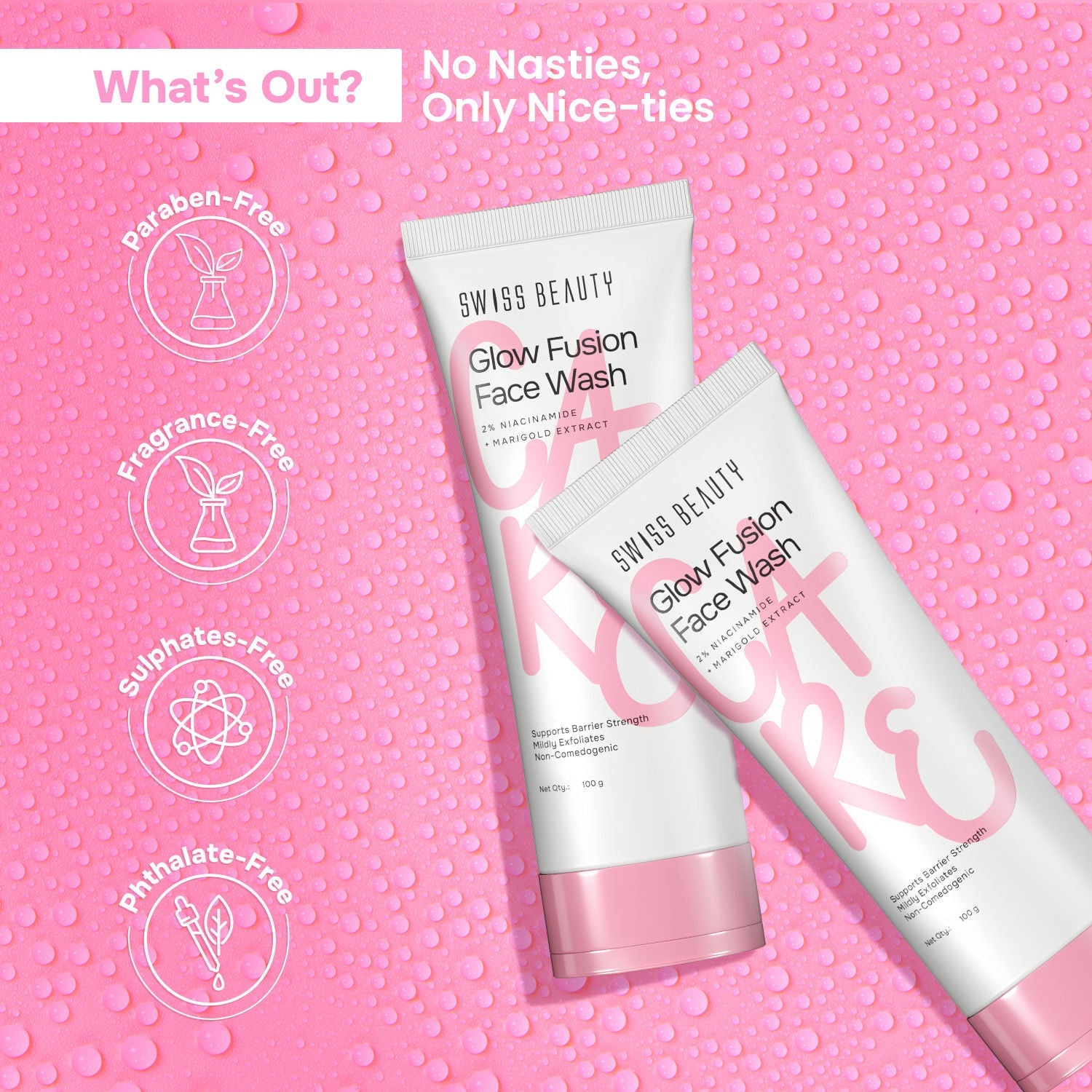 Swiss Beauty Care Glow Fusion Face Wash - 2% Niacinamide & Marigold Extract