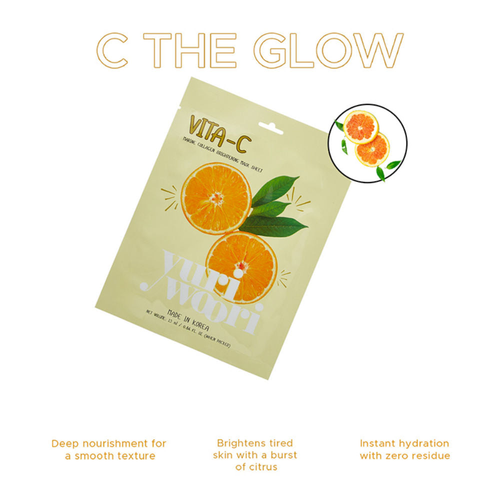 yuri woori Vita-C Marine Collagen Brightening Sheet Mask