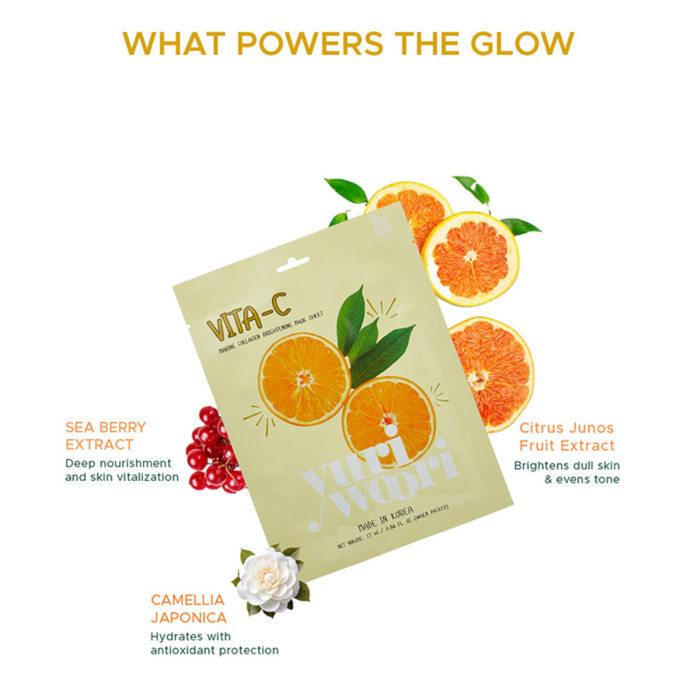 yuri woori Vita-C Marine Collagen Brightening Sheet Mask
