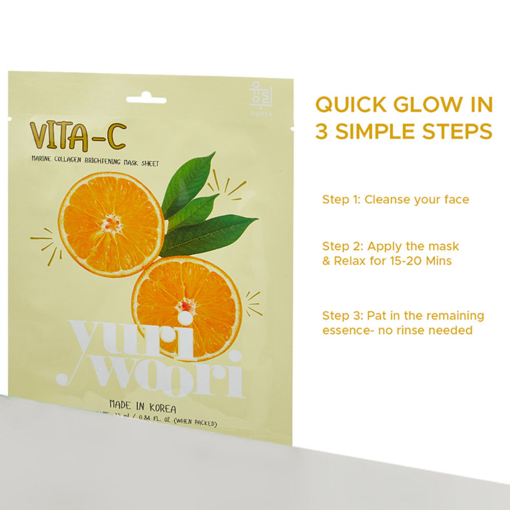 yuri woori Vita-C Marine Collagen Brightening Sheet Mask