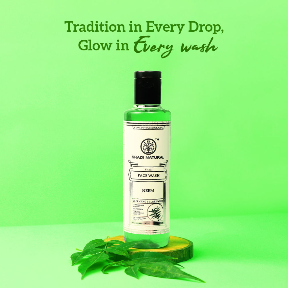 Khadi Natural Neem Face Wash to Cleanse, Soothe & Clarify Skin