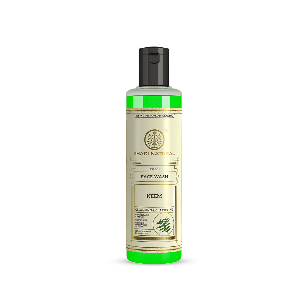 Khadi Natural Neem Face Wash to Cleanse, Soothe & Clarify Skin