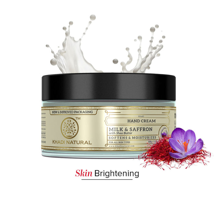 Khadi Natural Milk & Saffron Hand Cream for Dryness, Pigmentation and Rough Texture