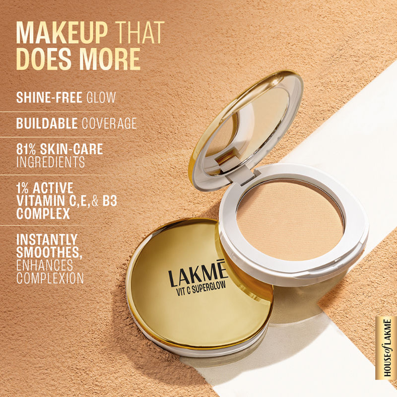 Lakme Vitamin C Superglow Skin Perfecting Compact with 1 % Vit C