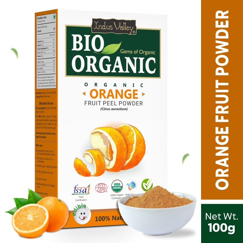 Indus Valley Orange Peel Powder Skin Brightening, Face Pack & Glow Care