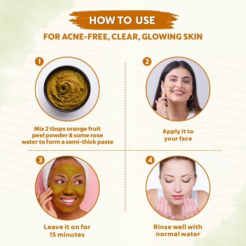 Indus Valley Orange Peel Powder Skin Brightening, Face Pack & Glow Care