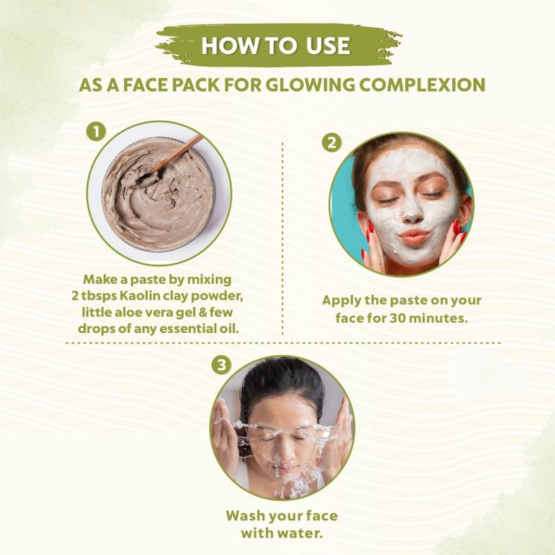 Indus Valley Kaolin Clay Powder Gentle Cleanser, Oil Control & Skin Care