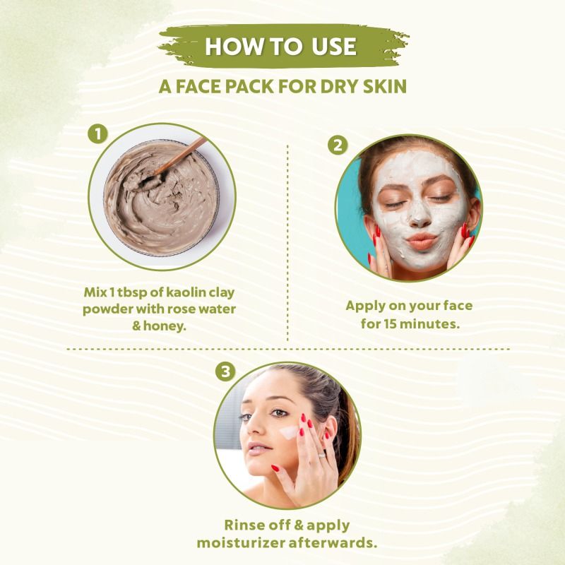 Indus Valley Kaolin Clay Powder Gentle Cleanser, Oil Control & Skin Care