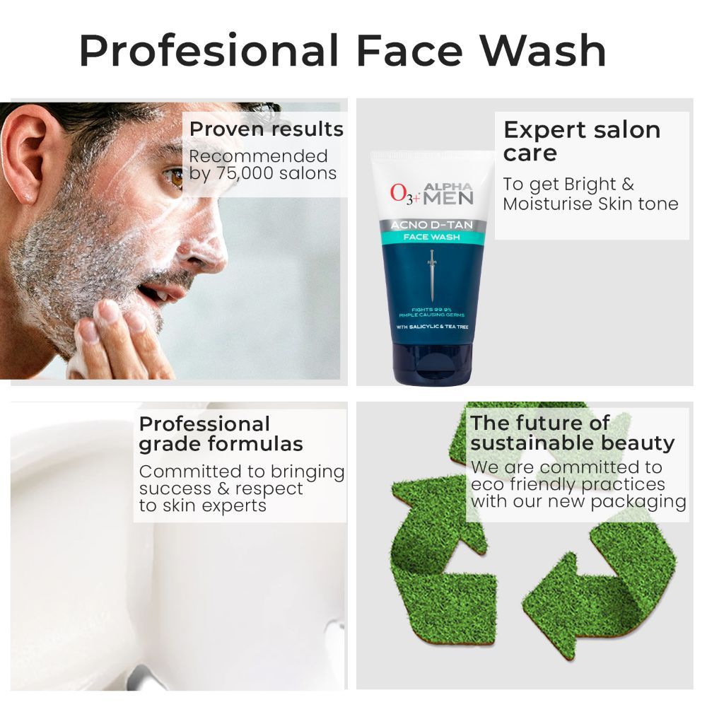 O3+ Alpha Men Acno D-Tan Face Wash