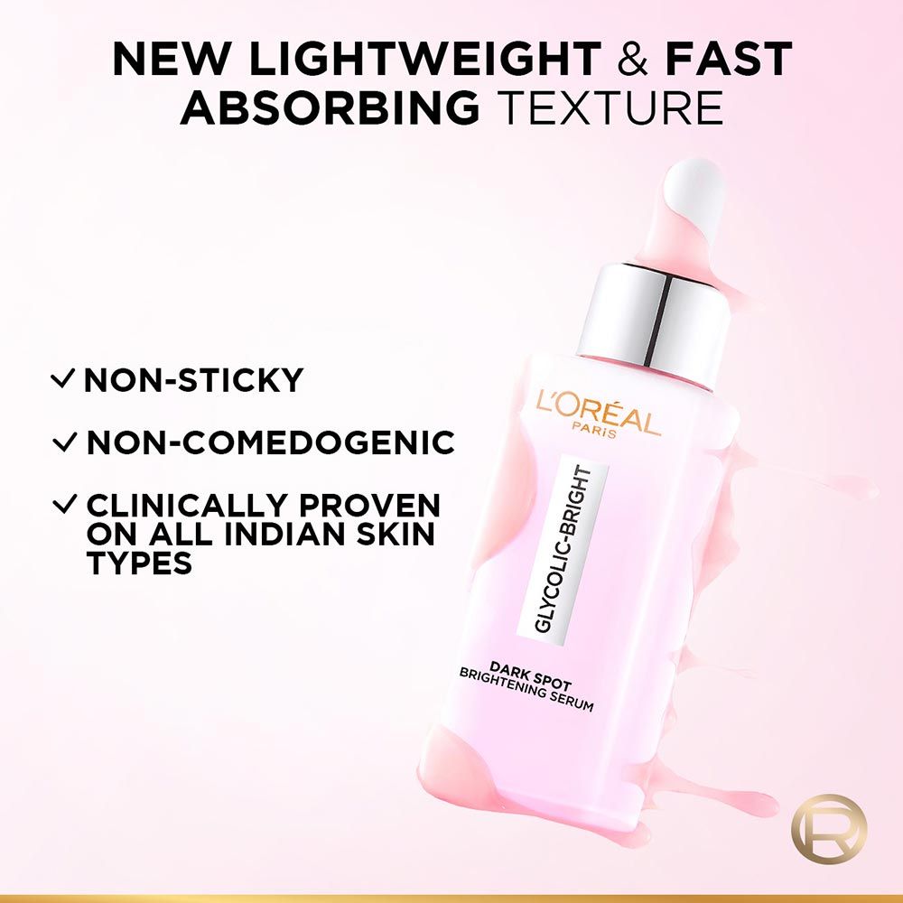 L'Oreal Paris Glycolic Bright 8% [Melasyl + Niacinamide] Face Serum for Brightening Dark Spots