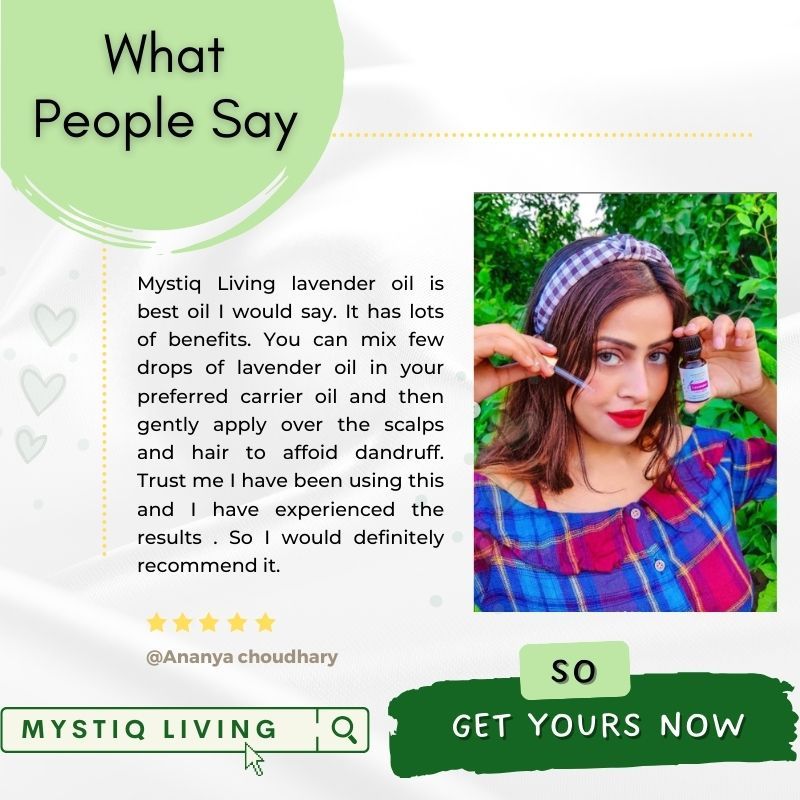 Mystiq Living Lavender Essential Oil For Skin, Hair Growth, Face & Better Sleep, 100% Pure Organic
