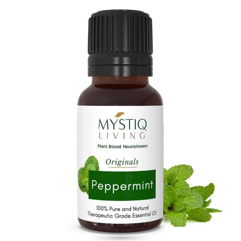 Mystiq Living Peppermint Essential Oil For Hair Growth, Dandruff & Itchy Scalp, 100% Pure Organic