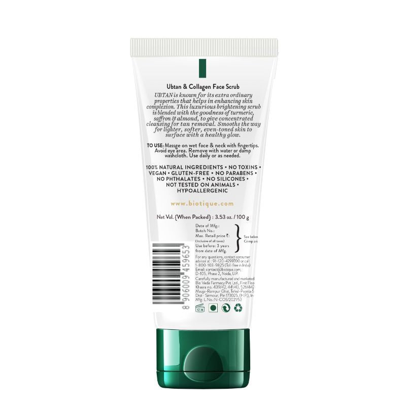 Biotique Ubtan & Collagen Tan Removal Face Scrub