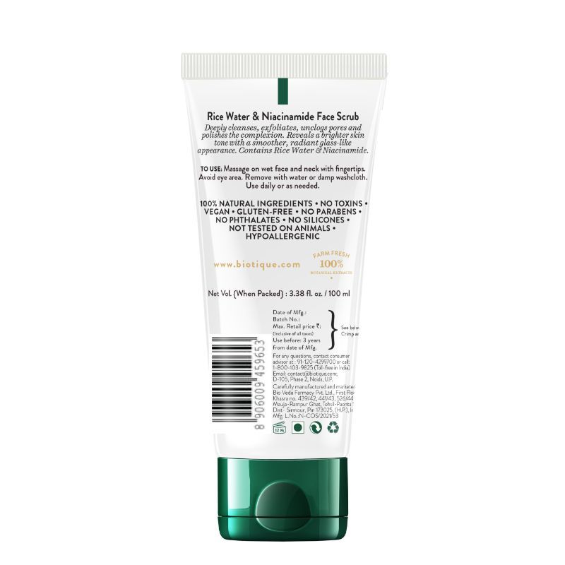 Biotique Rice Water & Niacinamide Deep Cleanse Gel Face Scrub