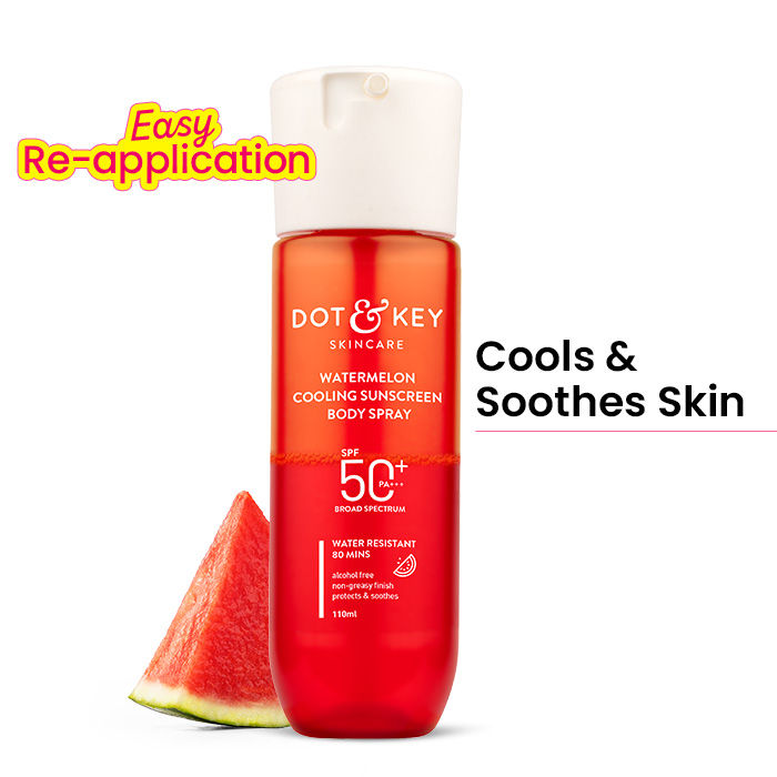 Dot & Key Watermelon Cooling Sunscreen Body Spray In-Vivo Tested SPF 50+ PA+++, Easy Re-application