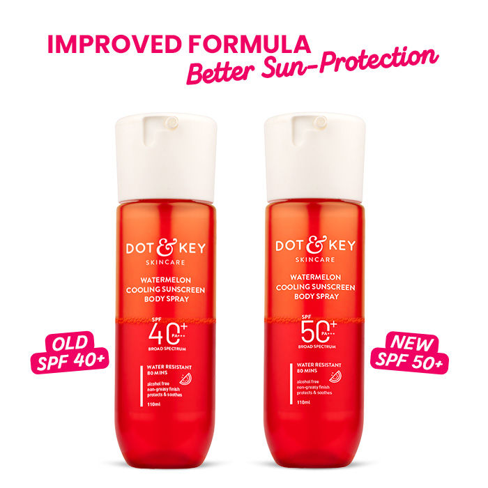 Dot & Key Watermelon Cooling Sunscreen Body Spray In-Vivo Tested SPF 50+ PA+++, Easy Re-application