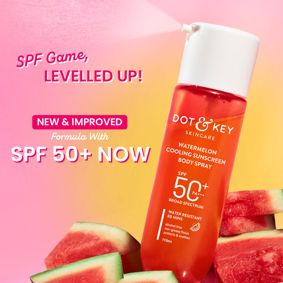 Dot & Key Watermelon Cooling Sunscreen Body Spray In-Vivo Tested SPF 50+ PA+++, Easy Re-application