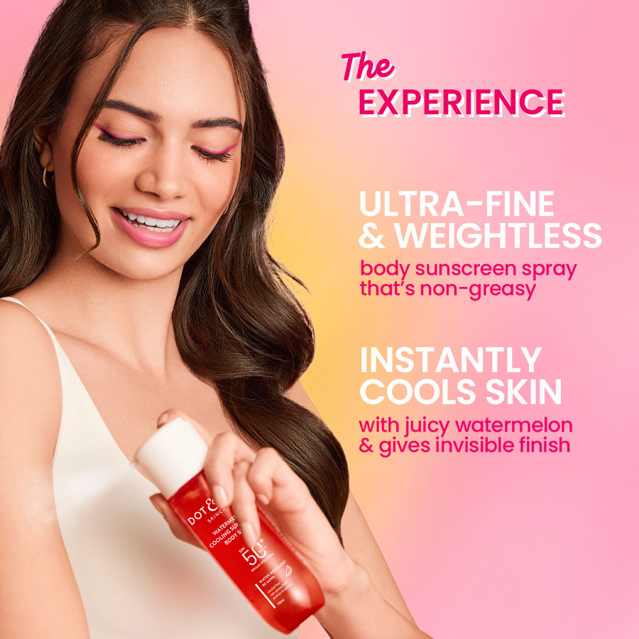 Dot & Key Watermelon Cooling Sunscreen Body Spray In-Vivo Tested SPF 50+ PA+++, Easy Re-application