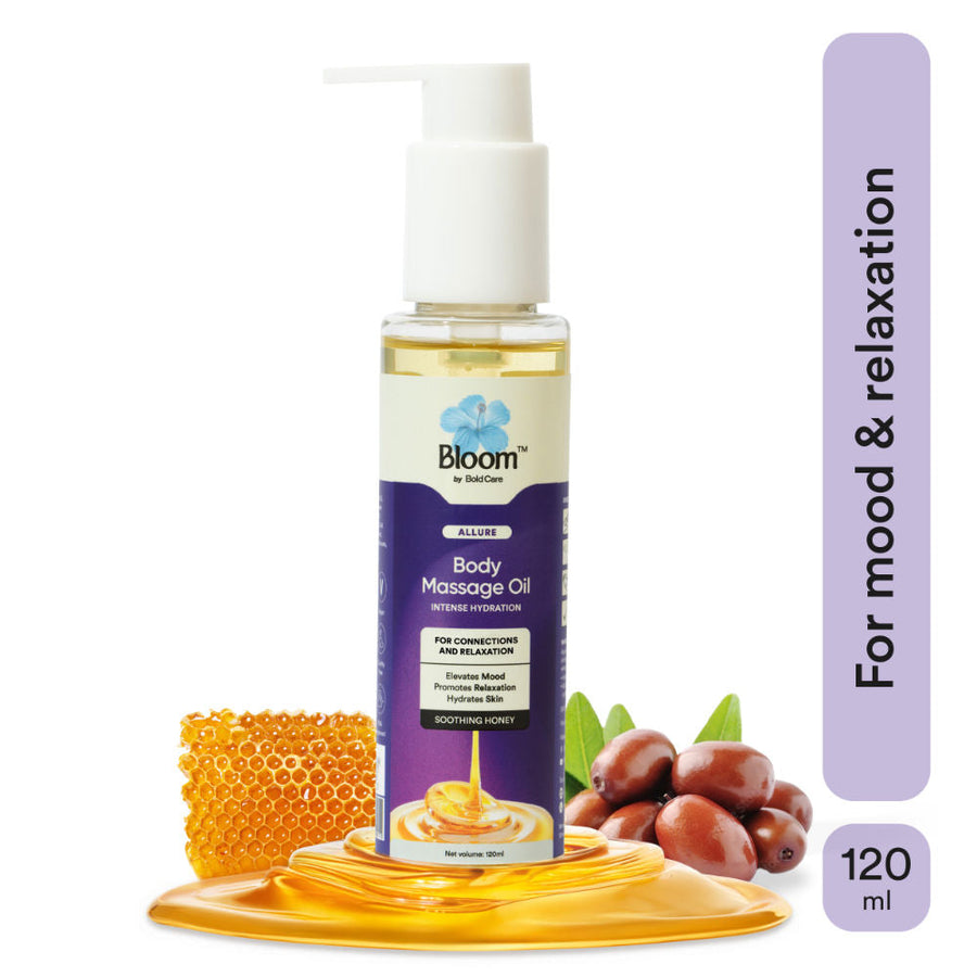 Bloom by Boldcare Body Massage Oil For Skin Hydration & Massage For Couples Pure Honey
