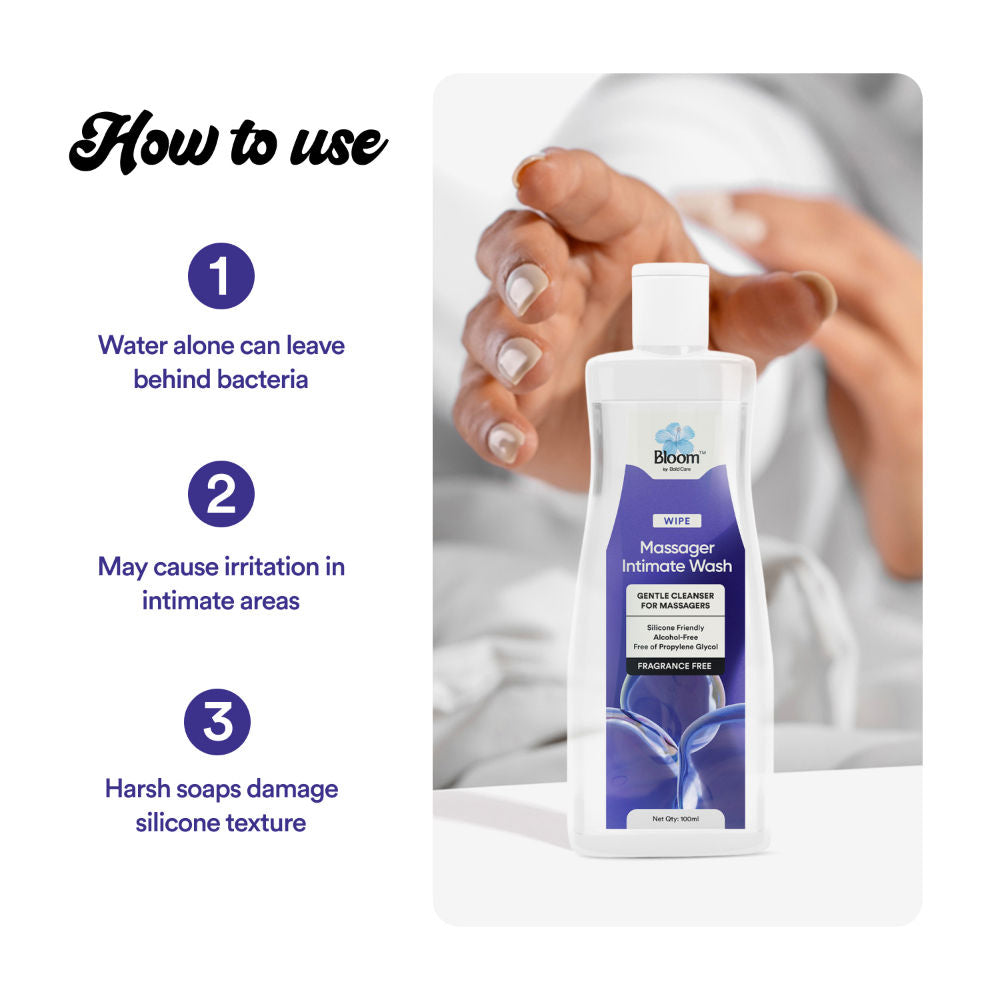 Bloom by Boldcare Massager Wash Anti-Bacterial Wash Alcohol-Free & Body Safe